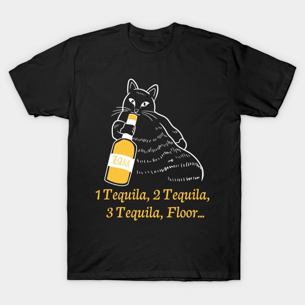 Tequila Shots funny Slogan for Cat Owners T-Shirt by c1337s